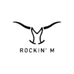 Rockin M logo featuring an M with longer lines extending along the bottom and two handles off the top to look like an abstract rocking horse