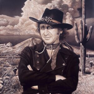 Depiction of Gene Wilder from "Blazing Saddles" with an Arizona twist using acrylic on canvas