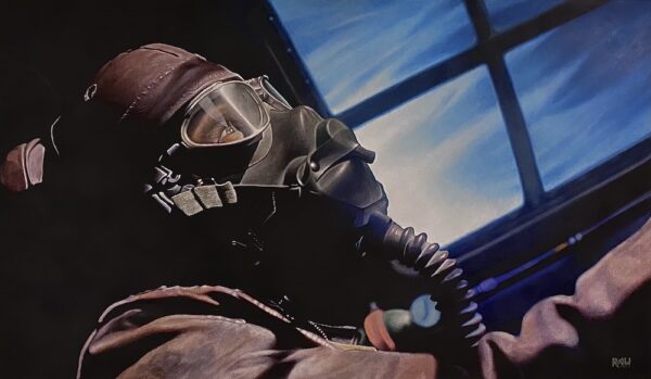 Chuck Yeager breaking the sound barrier, inspired by the movie "The Right Stuff" using acrylic on canvas